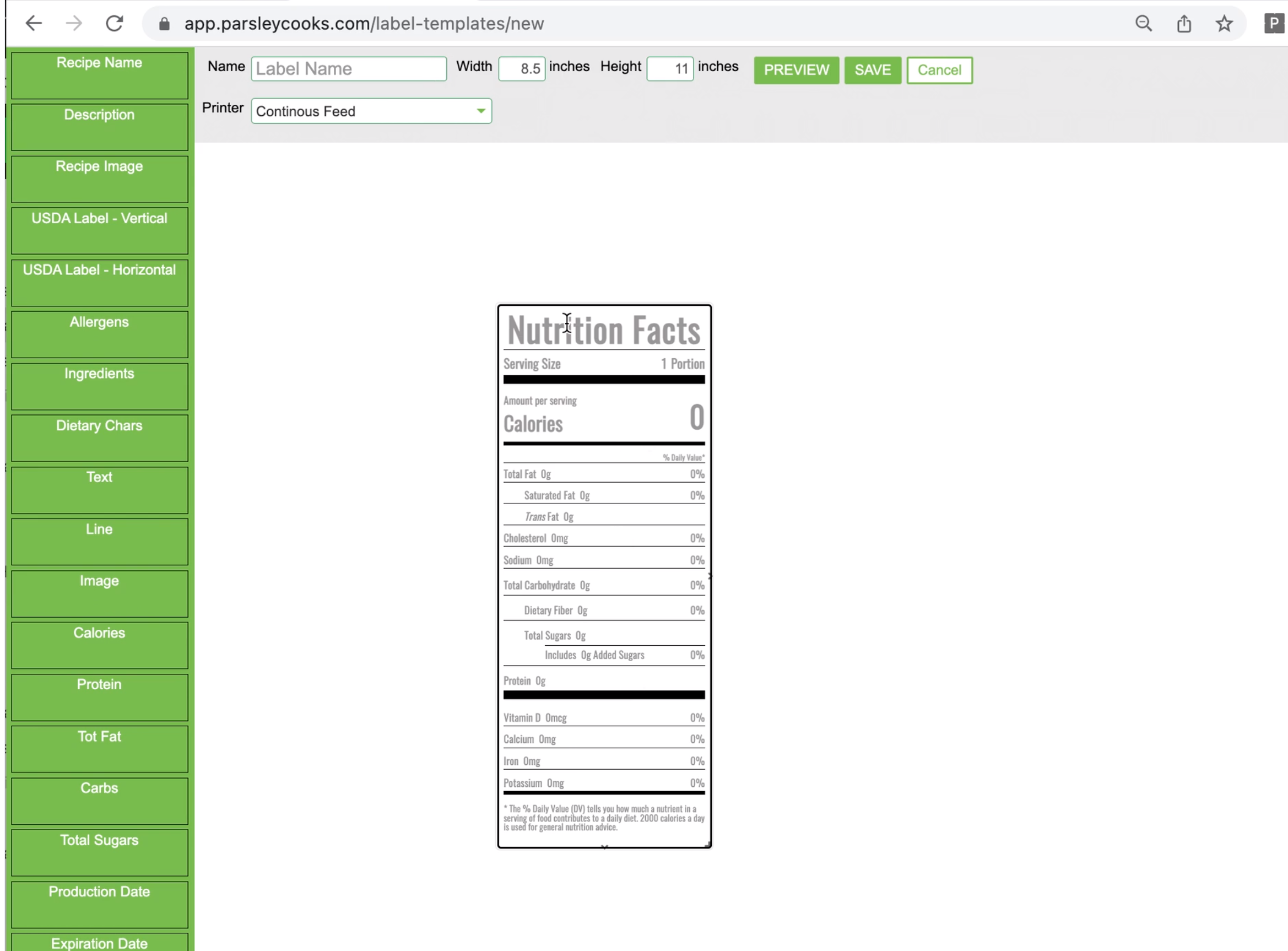 Perfecting Your USDA Label Format for Label Printing Parsley